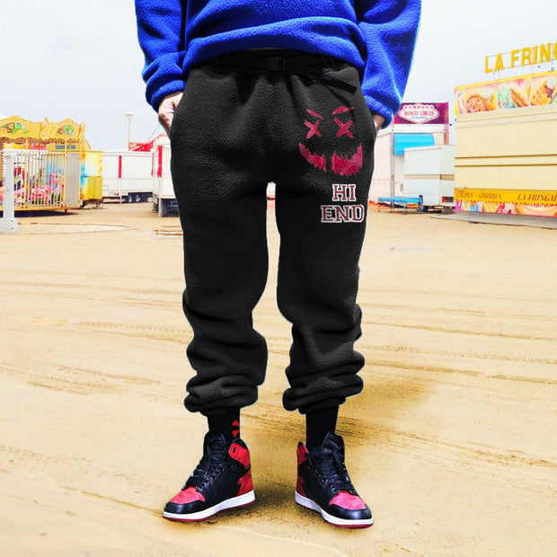 Street style trendy design printed casual trousers