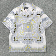 Trendy Baroque Casual Shorts Shirt Loose Short Sleeve Suit