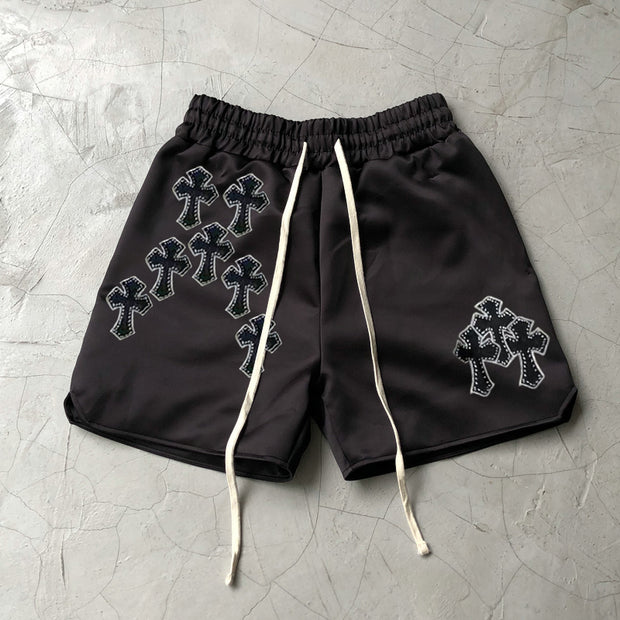 Personality Retro Cross Tide Brand Hip Hop Shorts