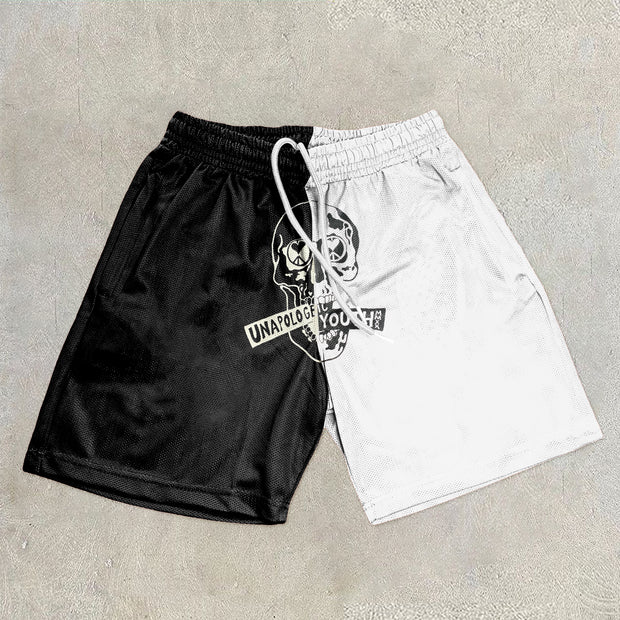 Patchwork Fashion Retro Casual Mesh Shorts