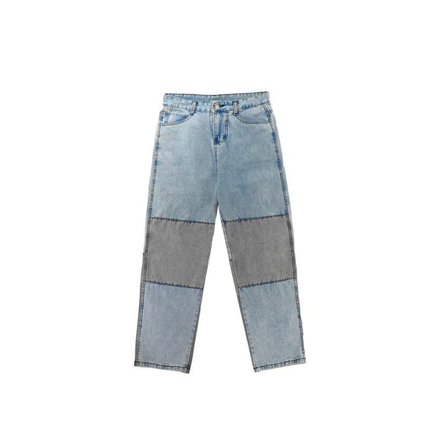 Personalized stitching jeans men's wide-leg trousers