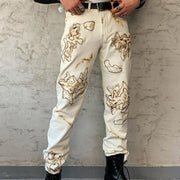 Personalized burnt print trousers
