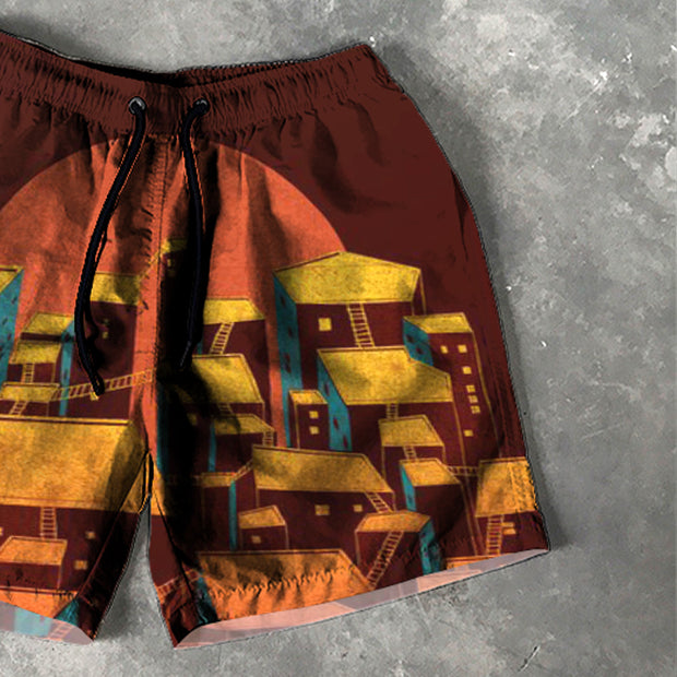 Casual Print 5 Inseam Shorts
