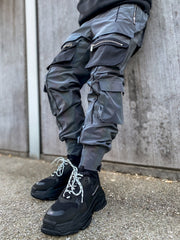 Street style personality reflective overalls trousers men