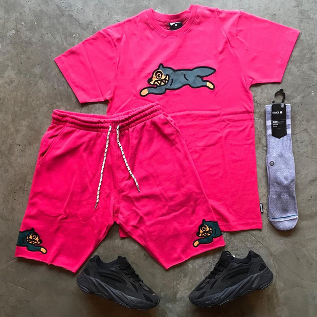 Casual personality printed short sleeve shorts suit