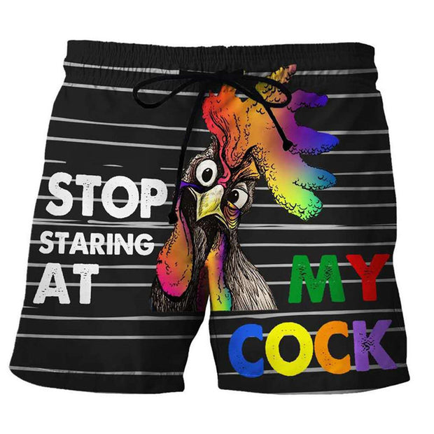 Turkey 3D printed shorts casual drawstring beach pants men