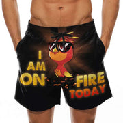 Turkey 3D printed shorts casual drawstring beach pants men