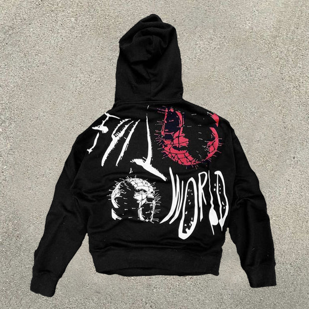 Personalized men's printed long-sleeved hoodie