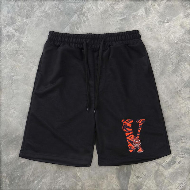 Personalized tiger print casual sports shorts