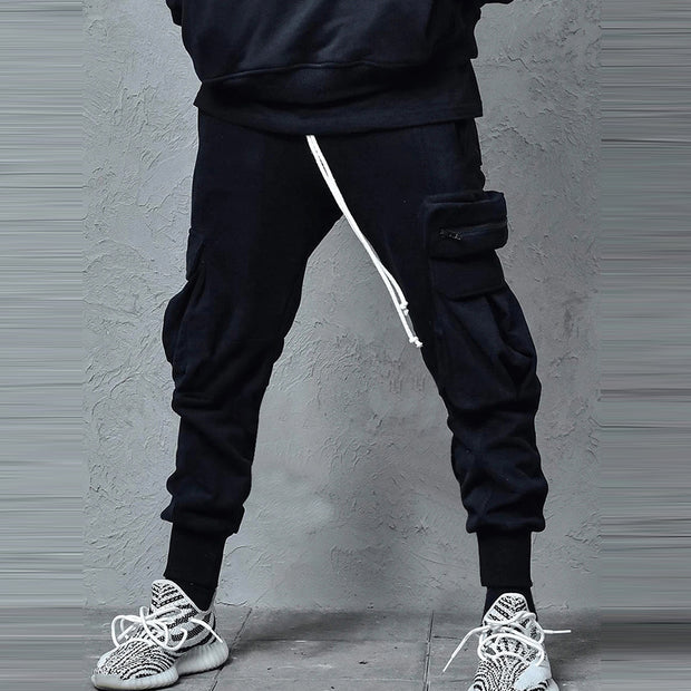 Overalls men's autumn and winter new sports and leisure multi-pocket hip-hop high street trousers men