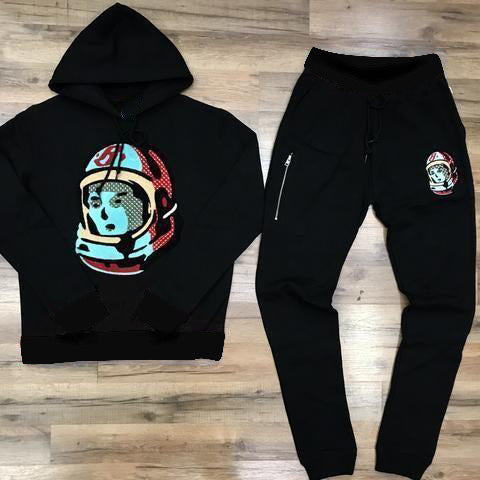 Casual printed hooded pullover sweatshirt pants suit