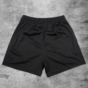 Trendy Retro Print Casual Mesh Shorts