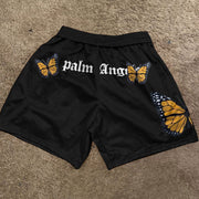 Letter print butterfly fashion sports shorts
