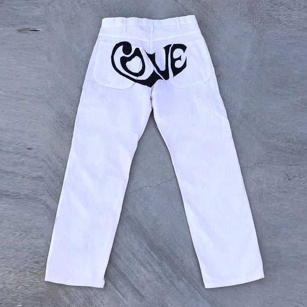 Butterfly retro hip-hop print street trousers