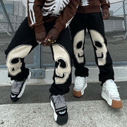 Casual Skull Face Print Trousers