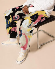 Casual printed fleece trousers