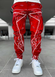 Men's printed casual overalls