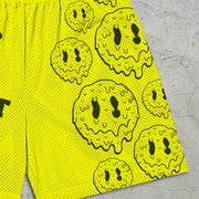 Smiley Graphic Print Elastic Short Sleeves