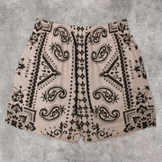 Cashew Blossom Casual Fashion Print Mesh Shorts