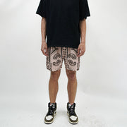 Cashew Blossom Casual Fashion Print Mesh Shorts