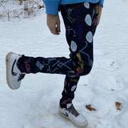 Personality contrast print street retro trousers
