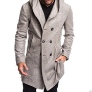 Winter men's hooded woolen jacket