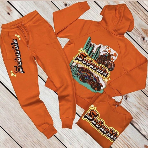 Fashion print long sleeve suit