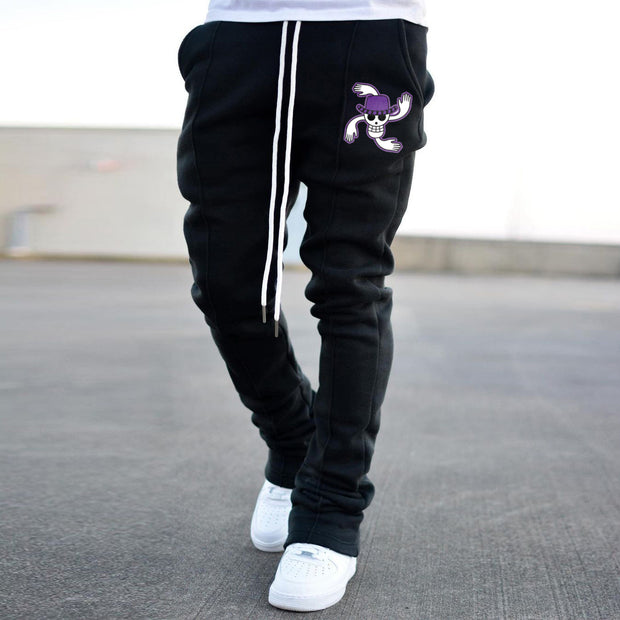Trendy brand printed fashion street flared trousers