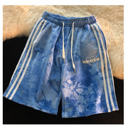 Tie-dye design sense of American fashion casual five-point sports pants