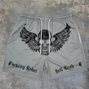 Retro Street Flying Skull Sports Shorts