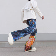 Hip-hop fashion street loose straight through casual trousers