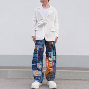 Hip-hop fashion street loose straight through casual trousers