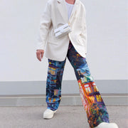 Hip-hop fashion street loose straight through casual trousers