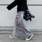 Smile print fashion hip-hop casual jeans