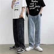 Wide-leg jeans men's loose straight-leg trousers old pants