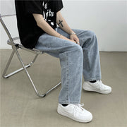 Wide-leg jeans men's loose straight-leg trousers old pants