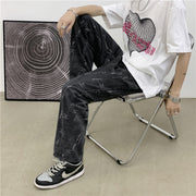 Wide-leg jeans men's loose straight-leg trousers old pants