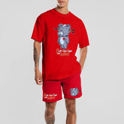 Fashion casual bear print suit
