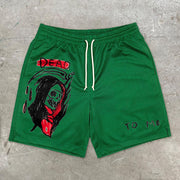 Personality spoof pattern street mesh shorts