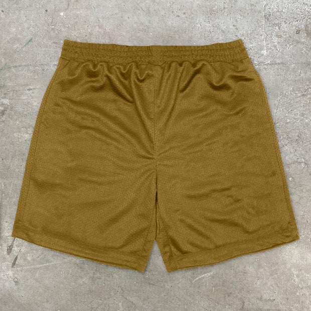 Personality spoof pattern street mesh shorts