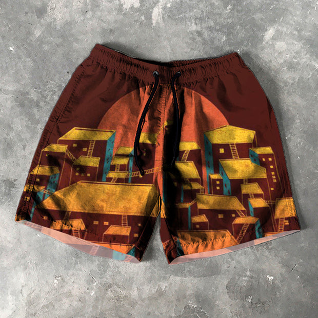 Casual Print 5 Inseam Shorts