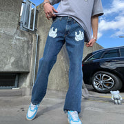 Casual personality simple hand pattern trousers