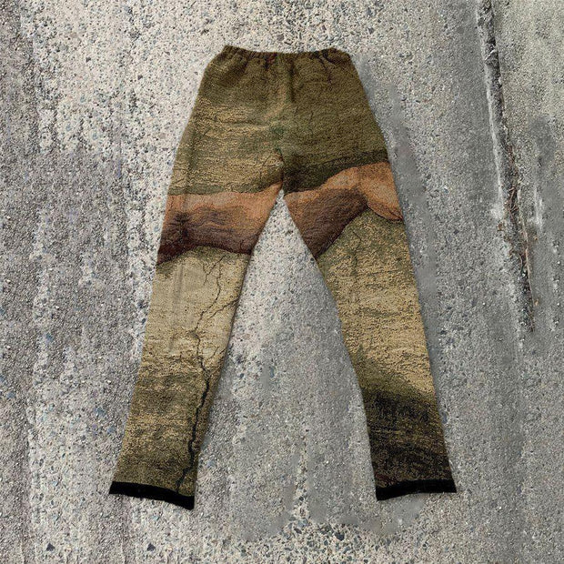 Retro street fashion straight-through trousers