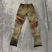 Retro street fashion straight-through trousers