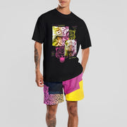Casual tiger print shorts suit