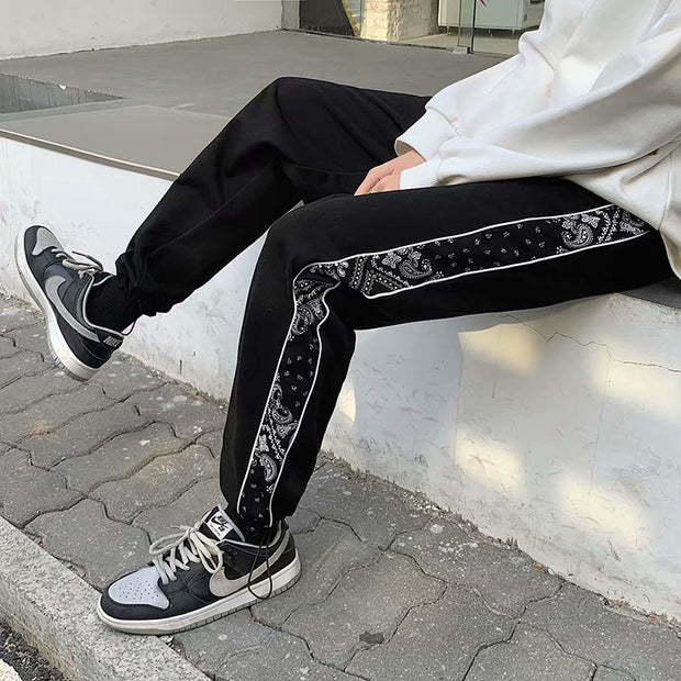 Casual trendy personality drawstring trousers