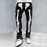 Vintage Skull Print Trendy Denim Jeans