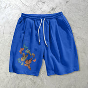 Outdoor sports leisure butterfly retro print shorts