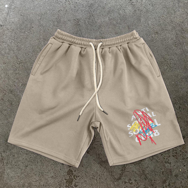 Retro Fashion Street Print Casual Shorts