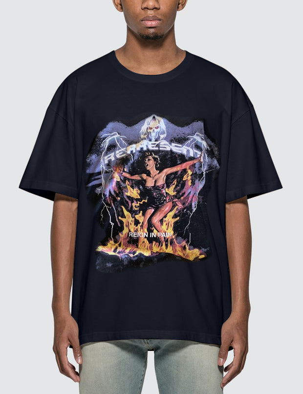 Street style personality printing basic T-shirt men